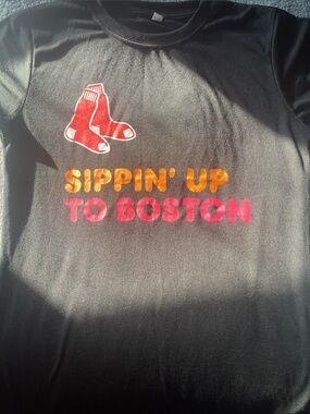 Dunkin' Black Logo Graphic Tee with Red Sock Accent